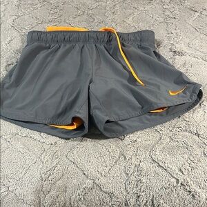 Nike Dri-Fit Gray and Orange Shorts (Lined)
